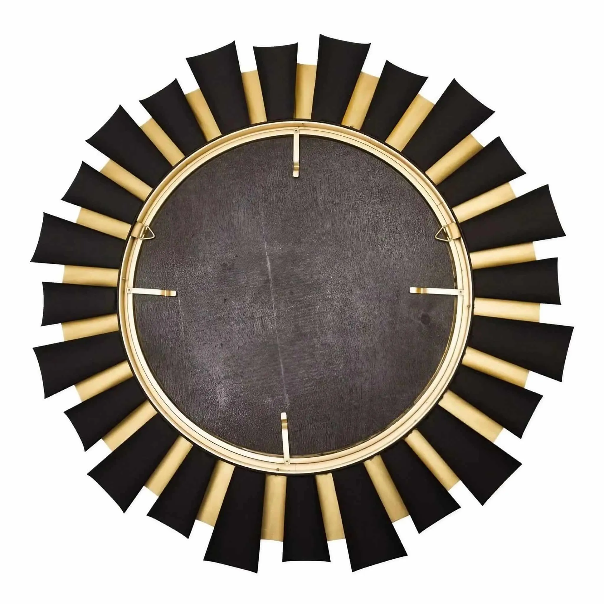 Varaluz Daphne 36-inch Round Mirror—Matte Black/French Gold
