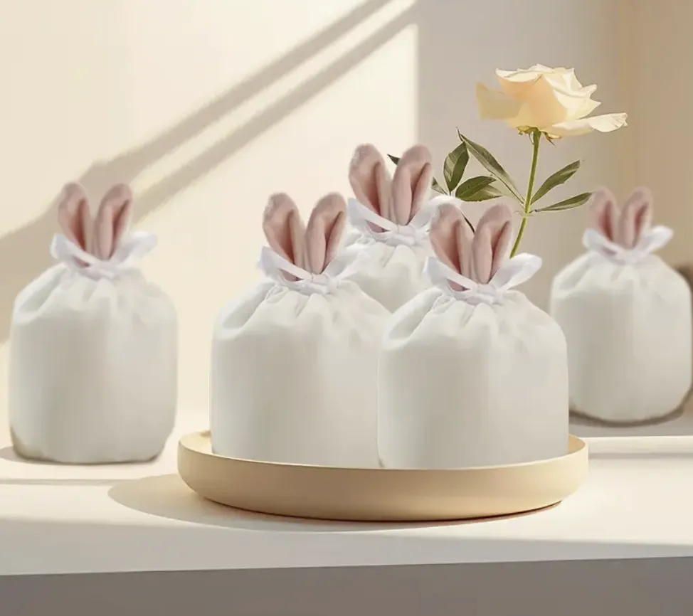 Velvet Bunny Ear Easter Pouch