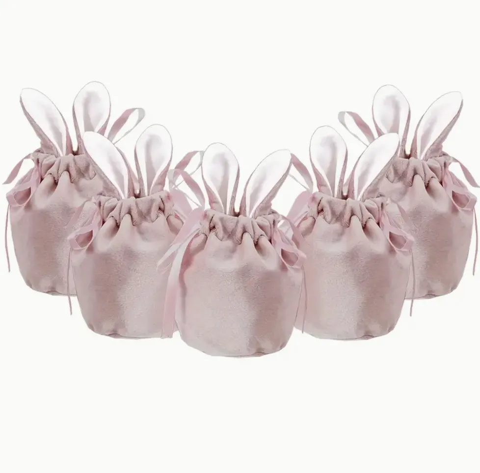Velvet Bunny Ear Easter Pouch